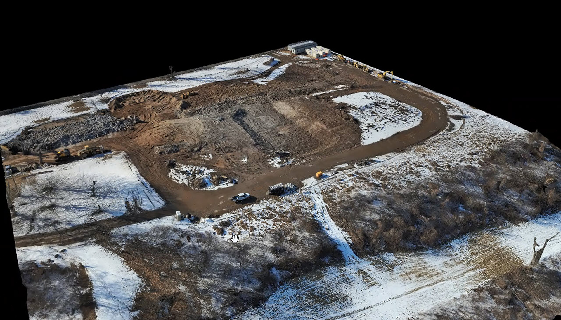 Drone capture of the project site in February 2022 before foundations began.