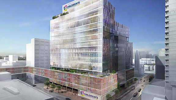 A rendering of the new VCU children's hospital.