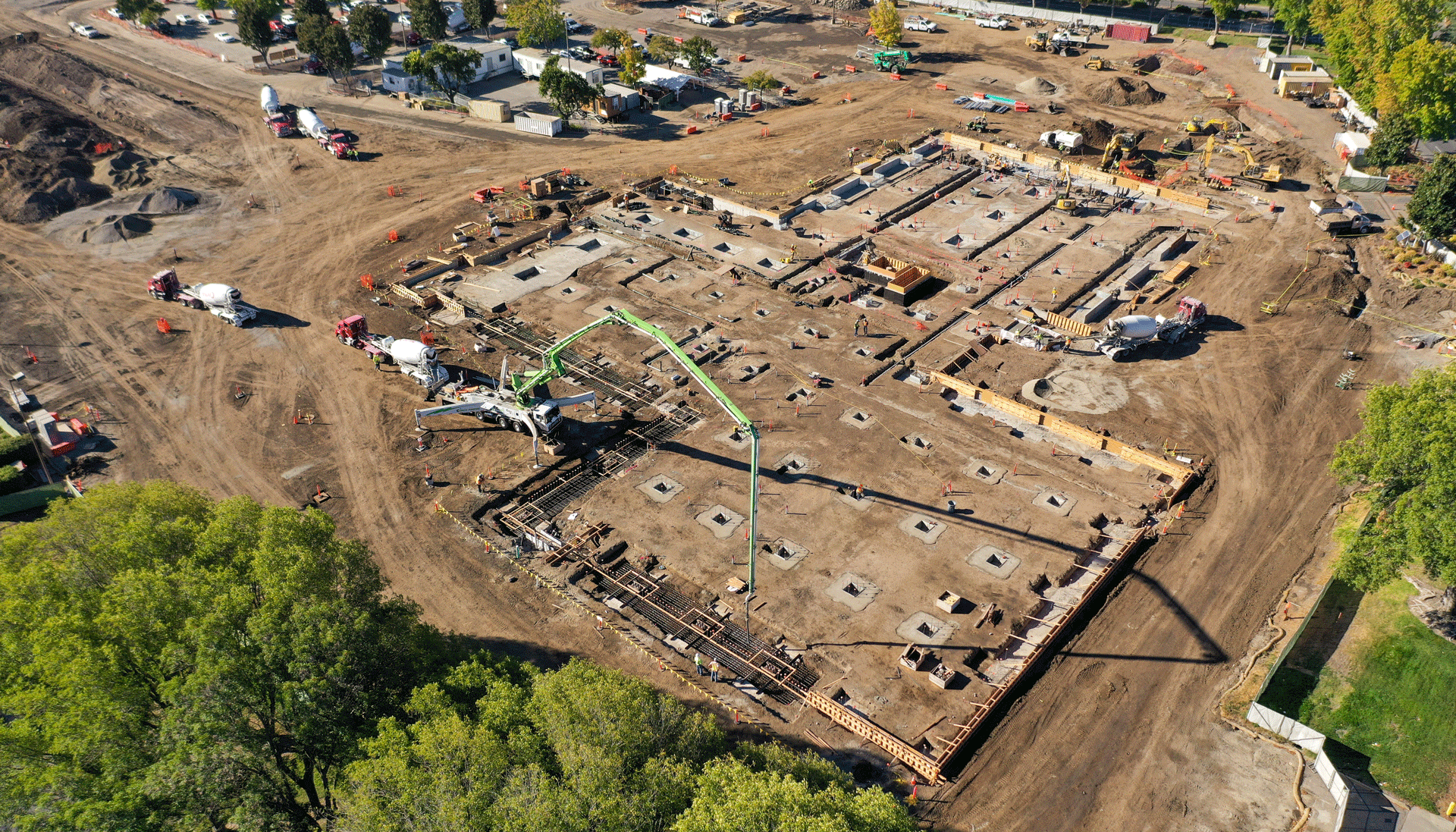 Ariel view of project site prior to concrete pour